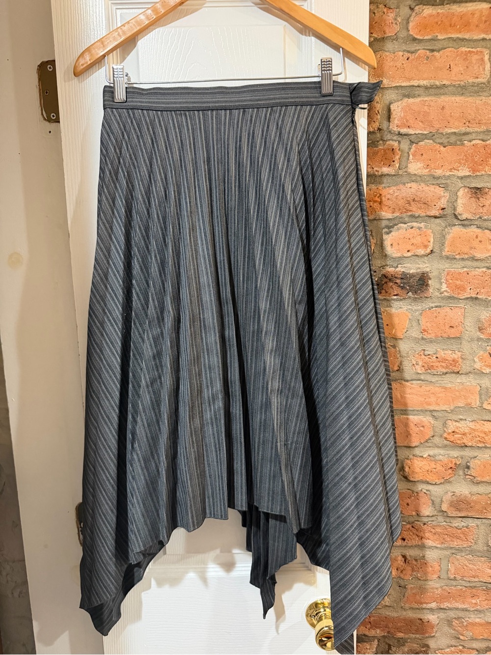 Acne Asymmetrical Handkerchief Hem Skirt in Charcoal Gray